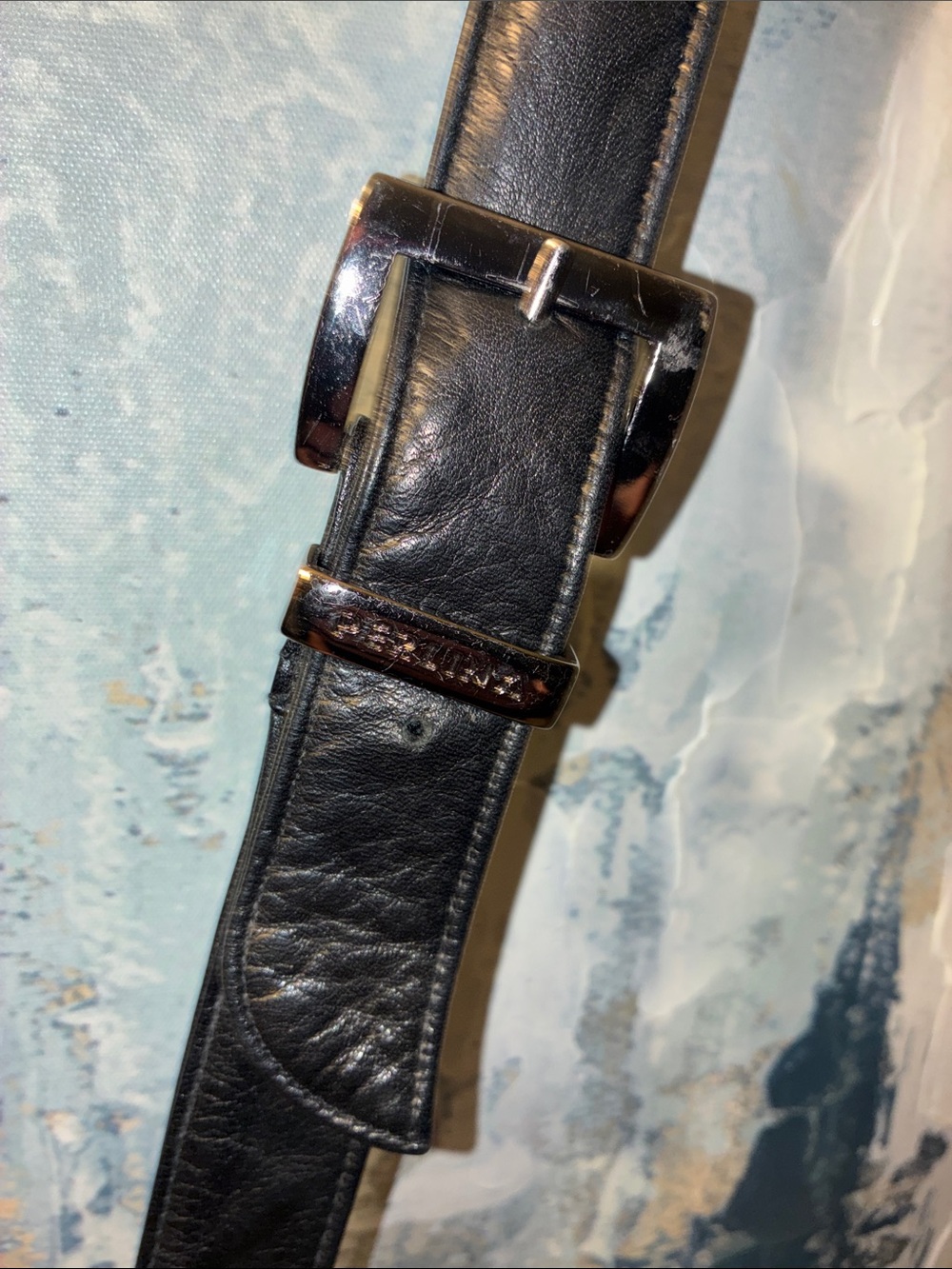 Vintage Perlina NYC Black Minimalist Messenger Satchel Genuine Leather - Picture 12 of 14
